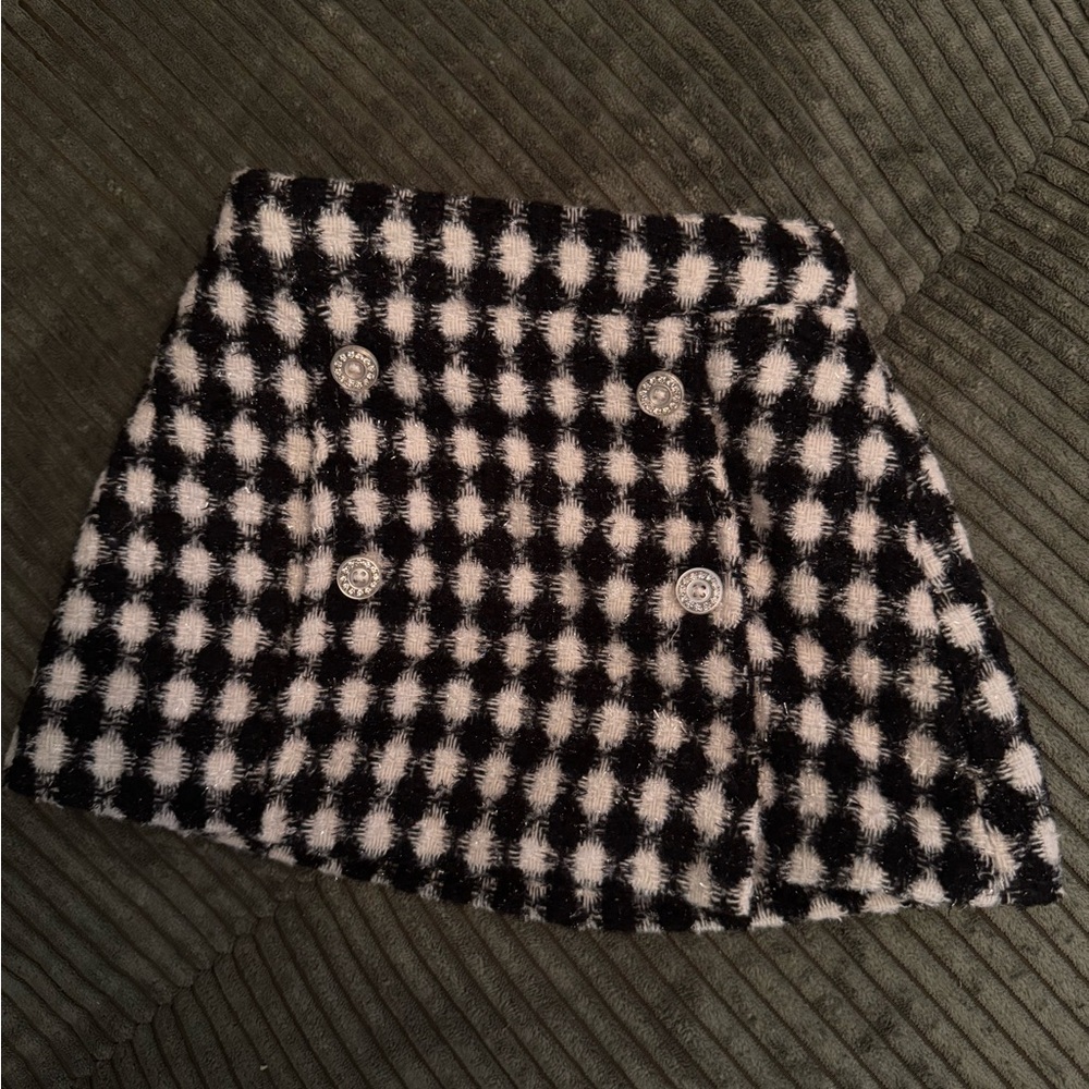 Gianni Beni Black and White A-Line Mini Skirt